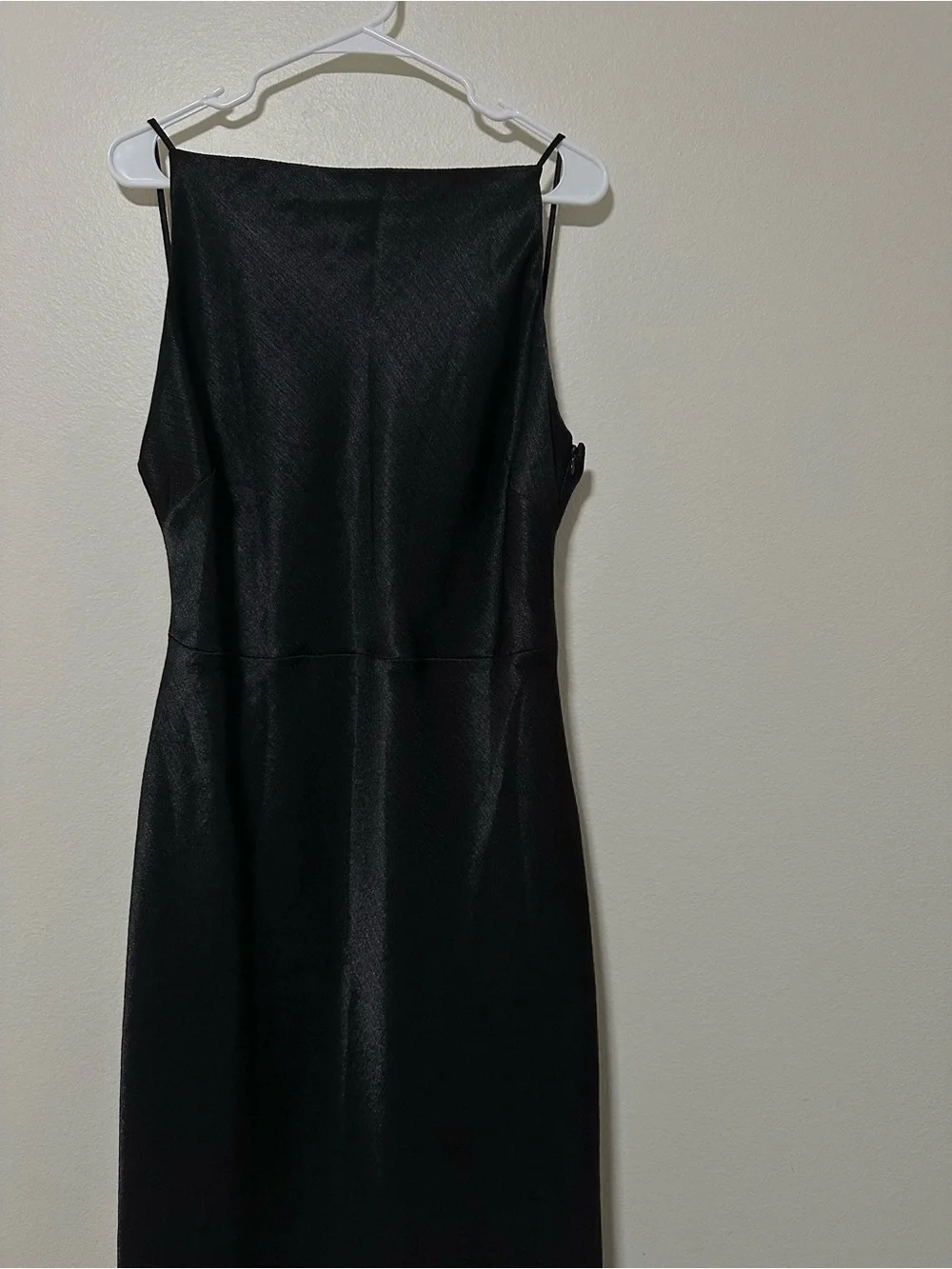 NWT Abercrombie & Fitch Women’s Black High Neck Satin Slip Maxi Dress